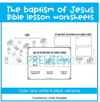The Baptism of Jesus lesson | Jesus is baptized activity worksheets | John the baptist |, image 4