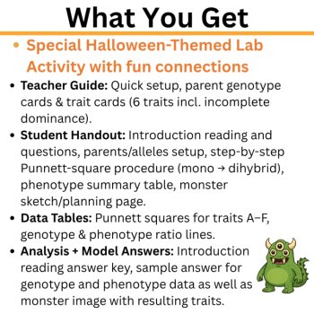 Monster Genetics Challenge – Punnett Squares & Heredity Halloween STEM Lab, image 3