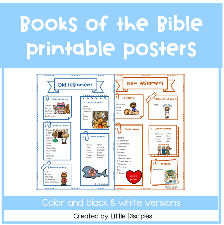 Books of the Bible printable posters | Old and new testament posters | FREE |