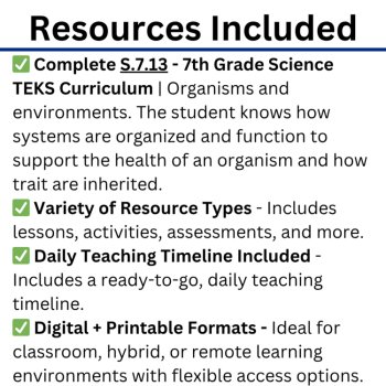 S.7.13 - Body Systems & Inherited Traits - Ecosystems Bundle | TEKS 7th Grade, image 4