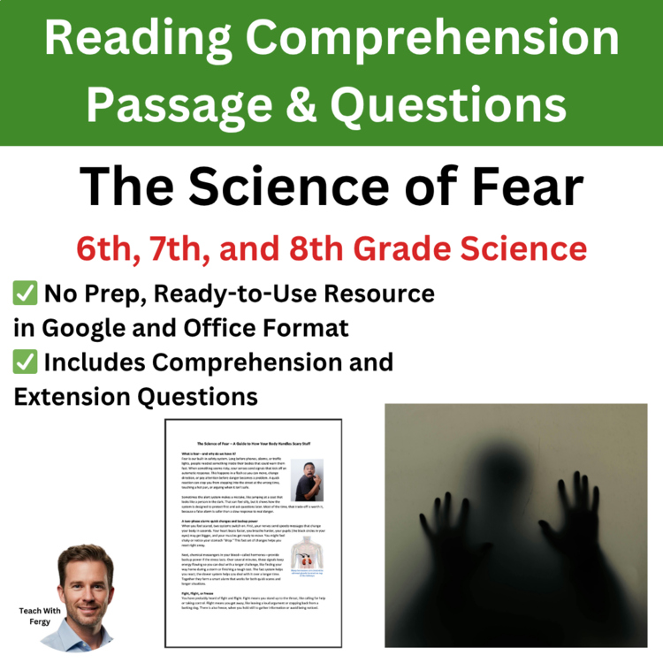 The Science of Fear Reading | 6th, 7th, 8th Grade Fight, Flight, Freeze, Anxiety