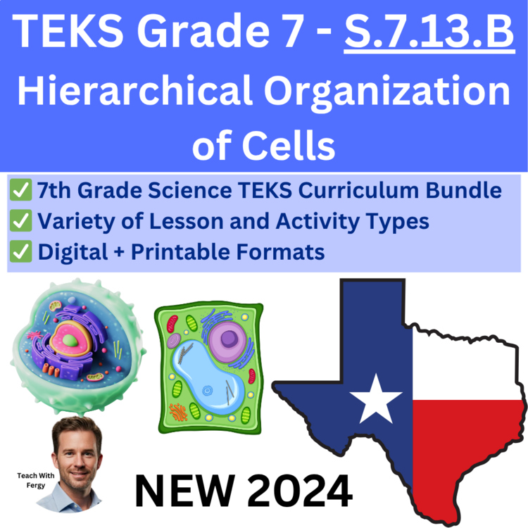 S.7.13.B - Hierarchical Organization of Cells | TEKS Science 7th Grade | STAAR