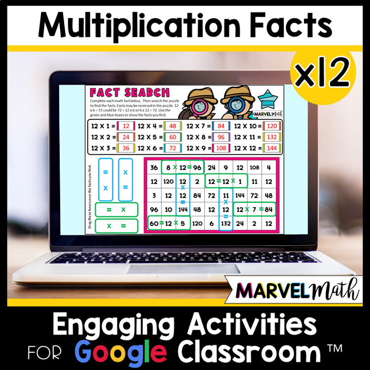 x 12 Multiplication Facts Practice - Digital Activities - Multiplication Fluency