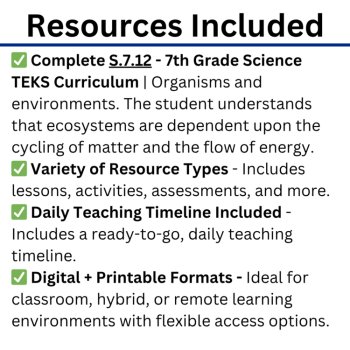 S.7.12 - Organisms & Environments - Ecosystems Bundle | TEKS 7th Grade | STAAR, image 3