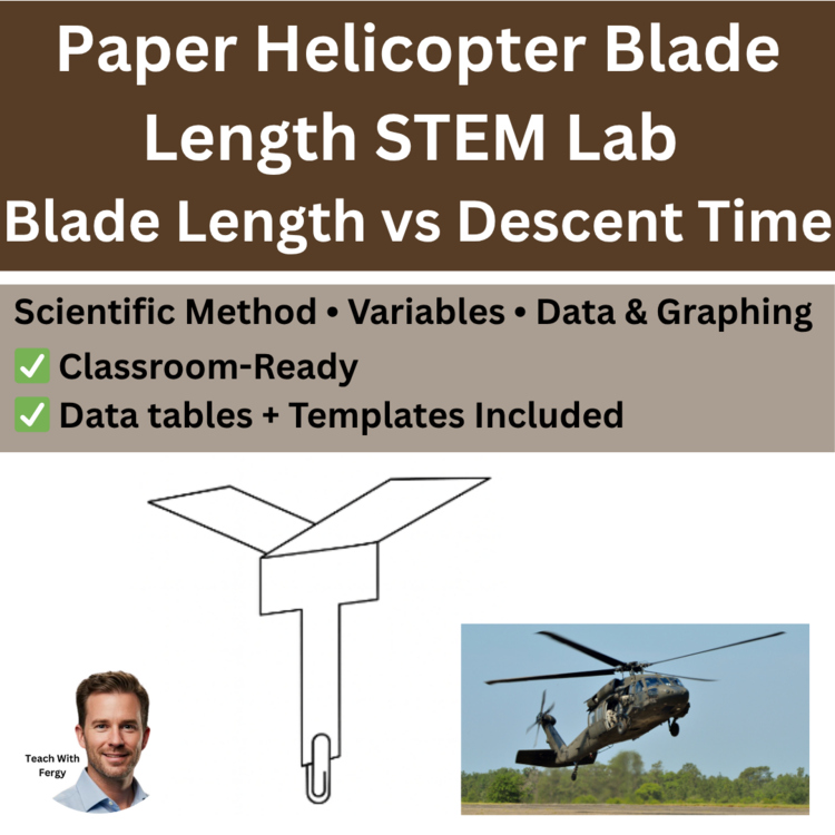 Paper Helicopter STEM Lab: Blade Length vs Descent Time | Whirlybird