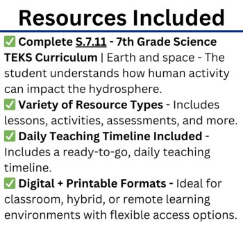 S.7.11 - Earth & Space - Human Impact on the Hydrosphere Bundle | TEKS 7th Grade, image 4