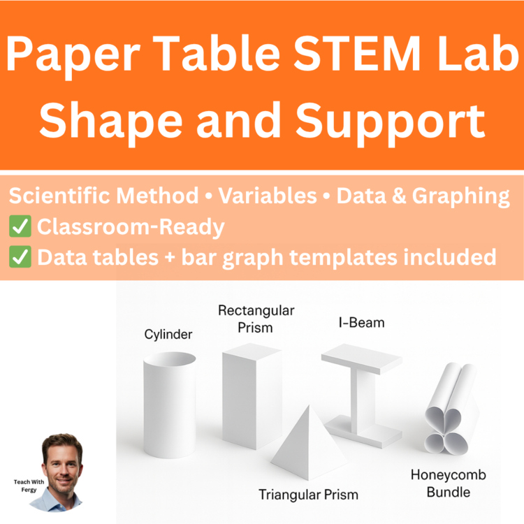 Paper Table STEM Lab: Which Support Shape Holds the Most Weight?