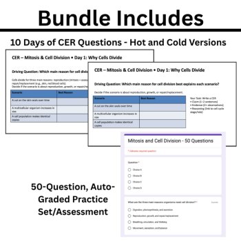 Mitosis and Cell Division CER + 50 Question Auto-Graded Review Quiz, image 2
