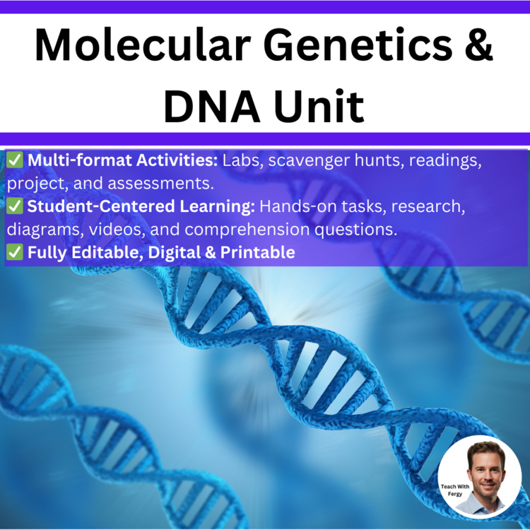 Molecular Genetics and DNA Unit: Lessons, Lab Stations, & Activities