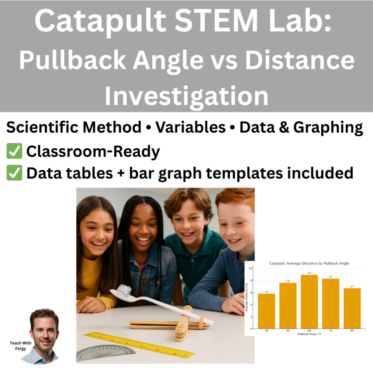 Catapult STEM Lab: Pullback Angle vs Distance Investigation | Scientific Method