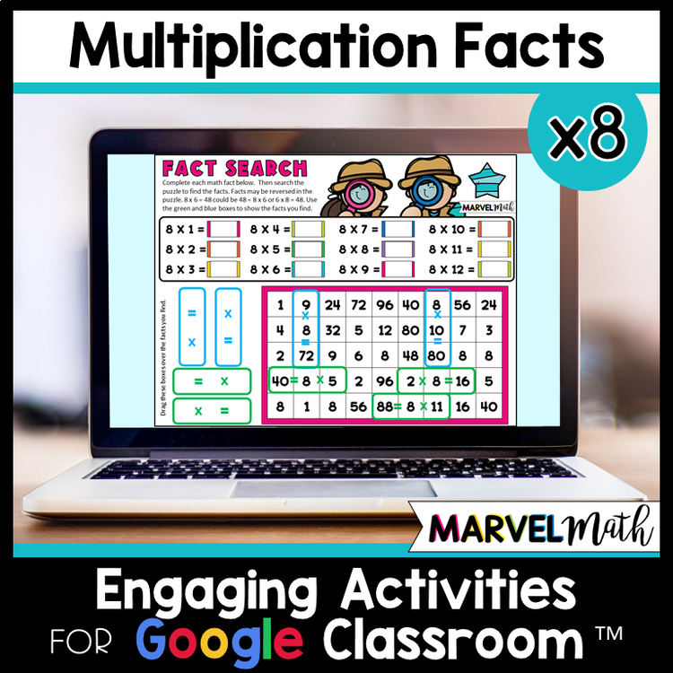 x 8 Multiplication Facts Practice - Digital Activities - Multiplication Fluency