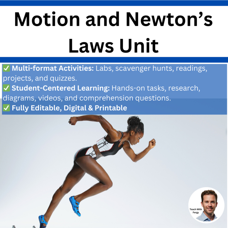 Motion and Newton's Laws Unit: Lessons, Lab Stations, & Activities