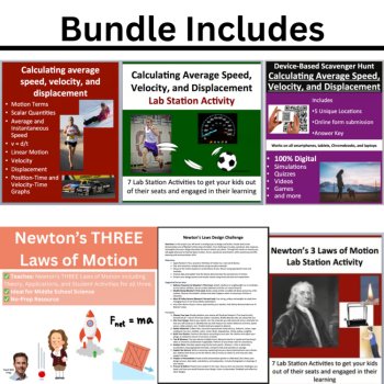 Motion and Newton's Laws Unit: Lessons, Lab Stations, & Activities, image 2