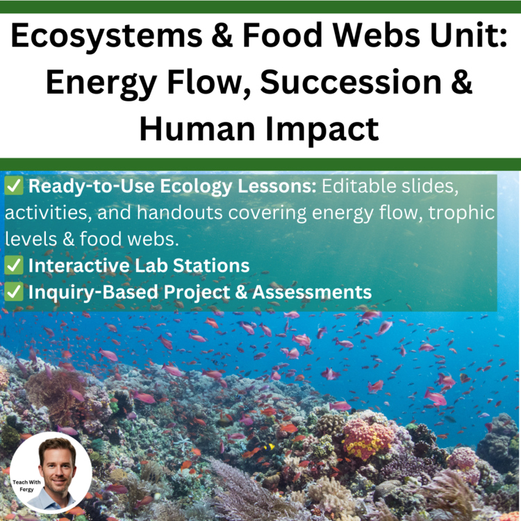 Ecosystems & Food Webs Unit: Energy Flow, Succession & Human Impact