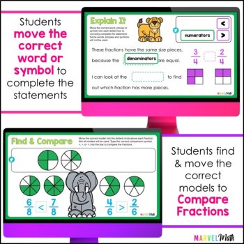 Comparing Fractions with like Denominators - Google Slides - Same Denominator, image 3