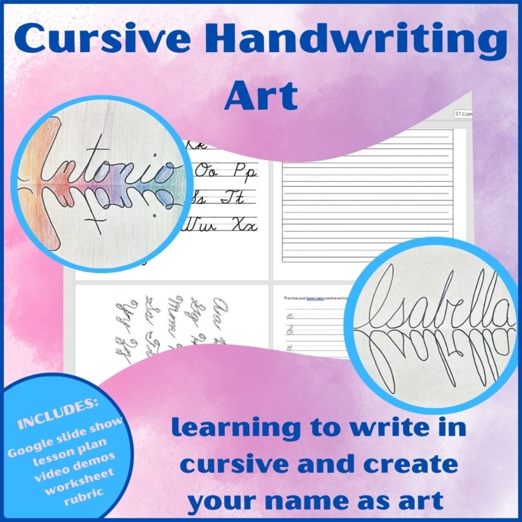 Cursive handwriting / symmetrical name / art activity