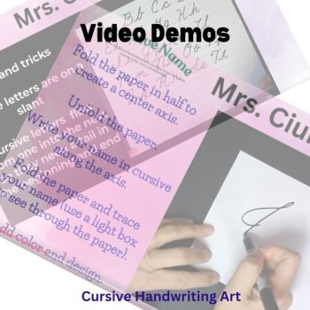 Cursive handwriting / symmetrical name / art activity, image 4