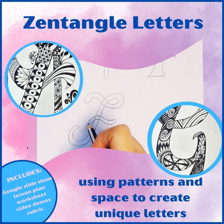 Zentangle Letters - Patterned Font / drawing / art activity
