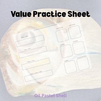 Oil Pastel Seashell in value / value scales / Art Activity, image 3