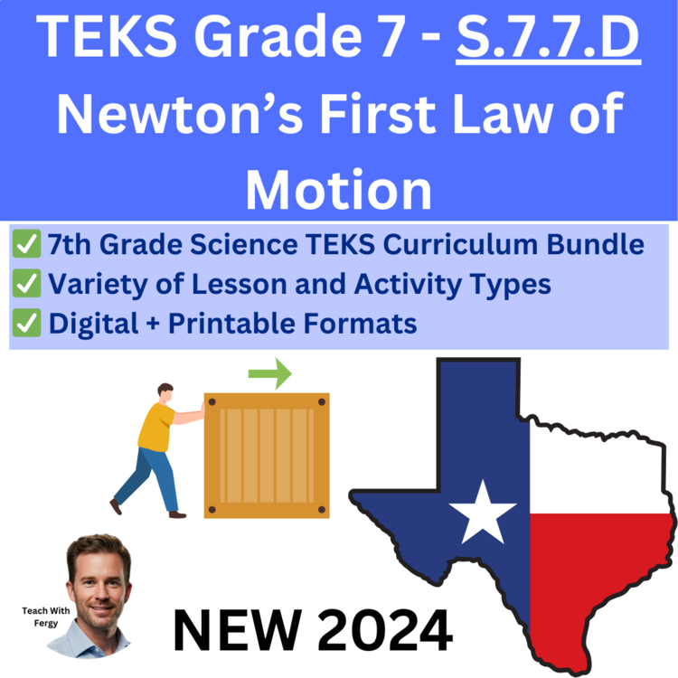 S.7.7.D Newton's First Law of Motion | TEKS Science 7th Grade | Inertia, Forces