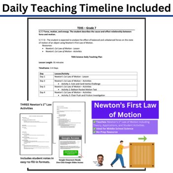S.7.7.D Newton's First Law of Motion | TEKS Science 7th Grade | Inertia, Forces, image 3