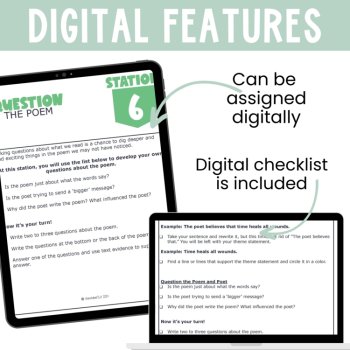 Poetry Analysis Stations | Figurative Language, Theme, & Tone for Grades 6–8, image 3