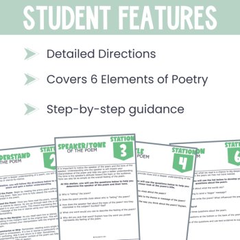 Poetry Analysis Stations | Figurative Language, Theme, & Tone for Grades 6–8, image 4