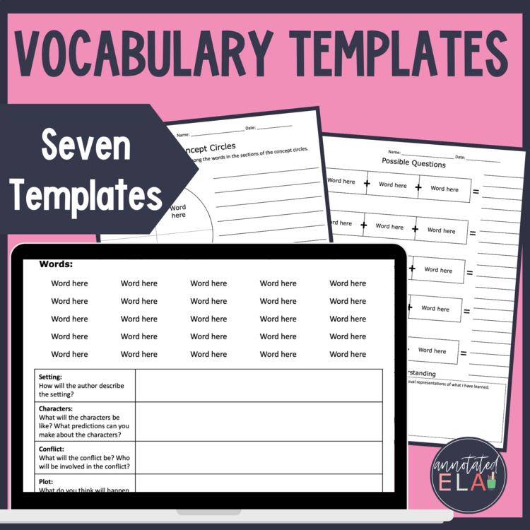 Vocabulary Graphic Organizer Templates for Word Work