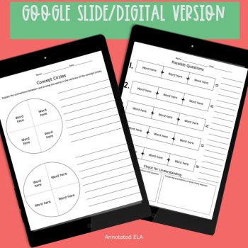 Vocabulary Graphic Organizer Templates for Word Work, image 2