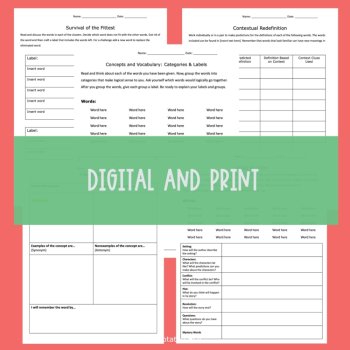 Vocabulary Graphic Organizer Templates for Word Work, image 4