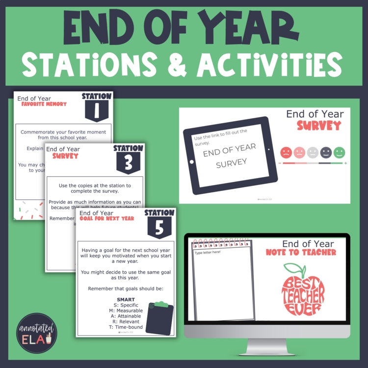 ELA End of Year Stations & Activities | Low-Prep Middle School