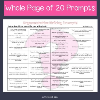 Opinion Argument Writing Prompts, image 4