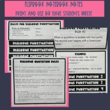Quotation Marks Punctuating Dialogue Activity and Notes, image 2