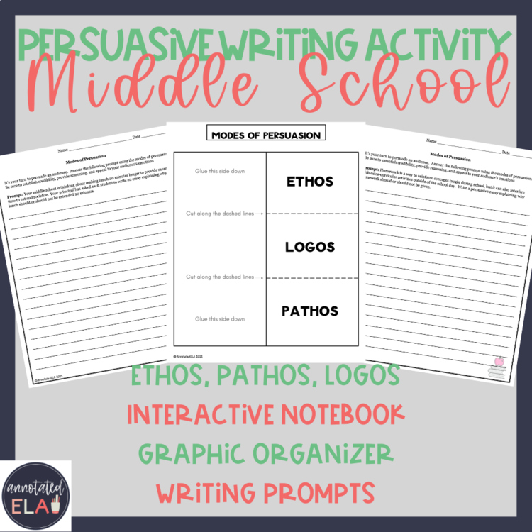 Persuasive Writing Activity Middle School