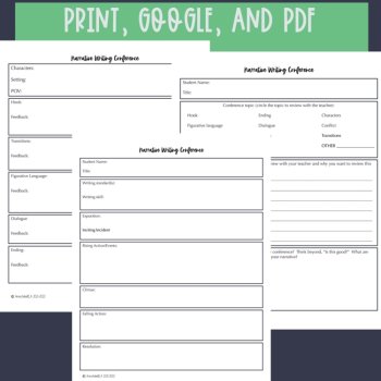 Narrative Writing Revision Checklist, Conference Forms, Checkpoints, image 3