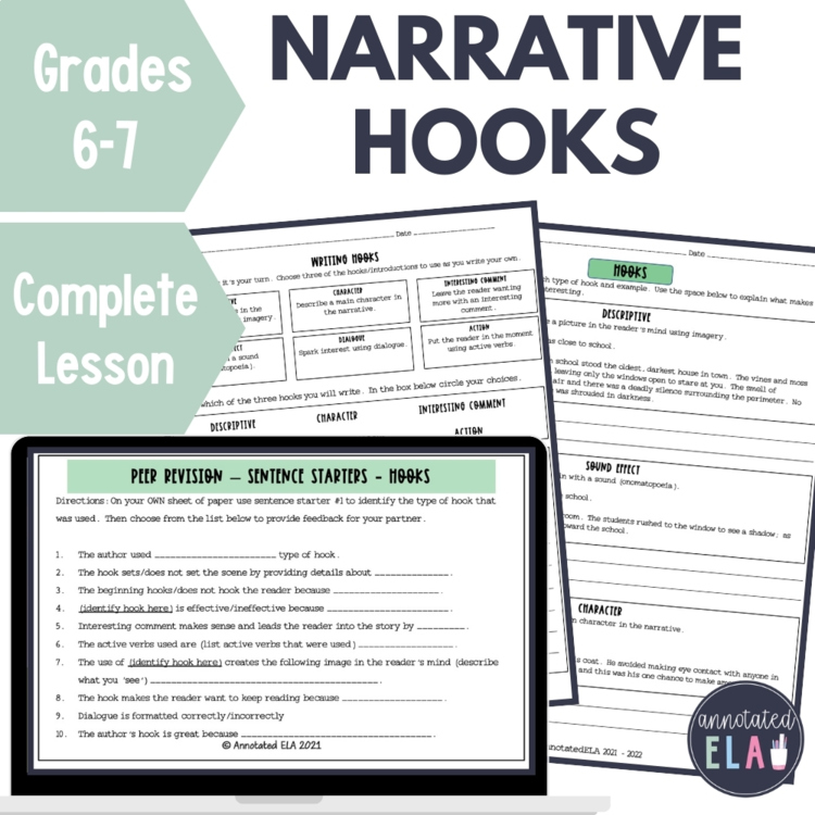 Writing Strong Hooks | Narrative Writing Mini-Lesson & Practice
