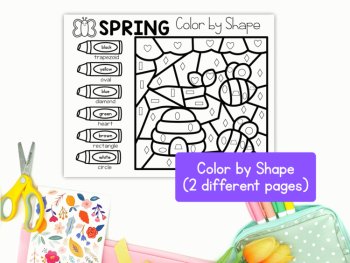 Spring Color by Code Preschool Kindergarten Number Letters Shapes Subitize, image 4