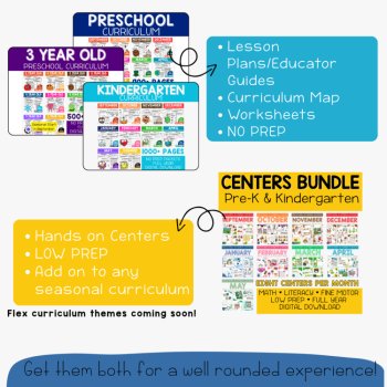 Year Long Preschool Literacy Math & Fine Motor Centers Bundle Monthly Centers, image 2