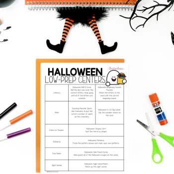 Halloween Math & Literacy Centers for Preschool Kindergarten TK Pre-K, image 2