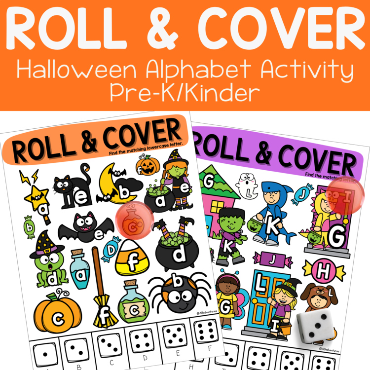 Halloween Alphabet Letter ID Literacy Center Preschool Kindergarten TK