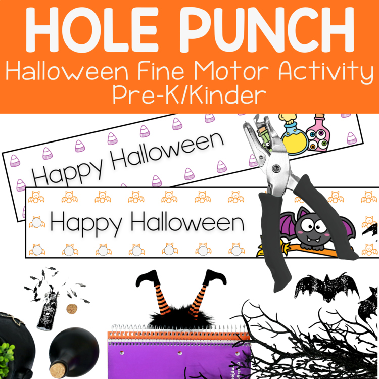Halloween Fine Motor Skills Center Hole Punch Preschool Kindergarten TK
