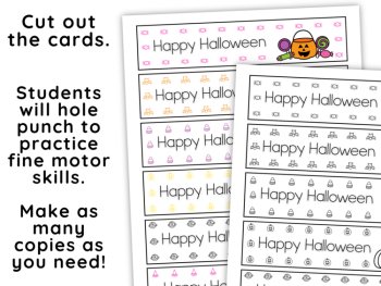 Halloween Fine Motor Skills Center Hole Punch Preschool Kindergarten TK, image 2