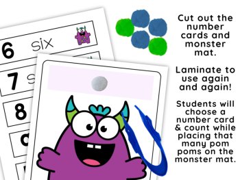 Halloween Counting to Ten Preschool Math Centers Kindergarten Task Cards, image 2
