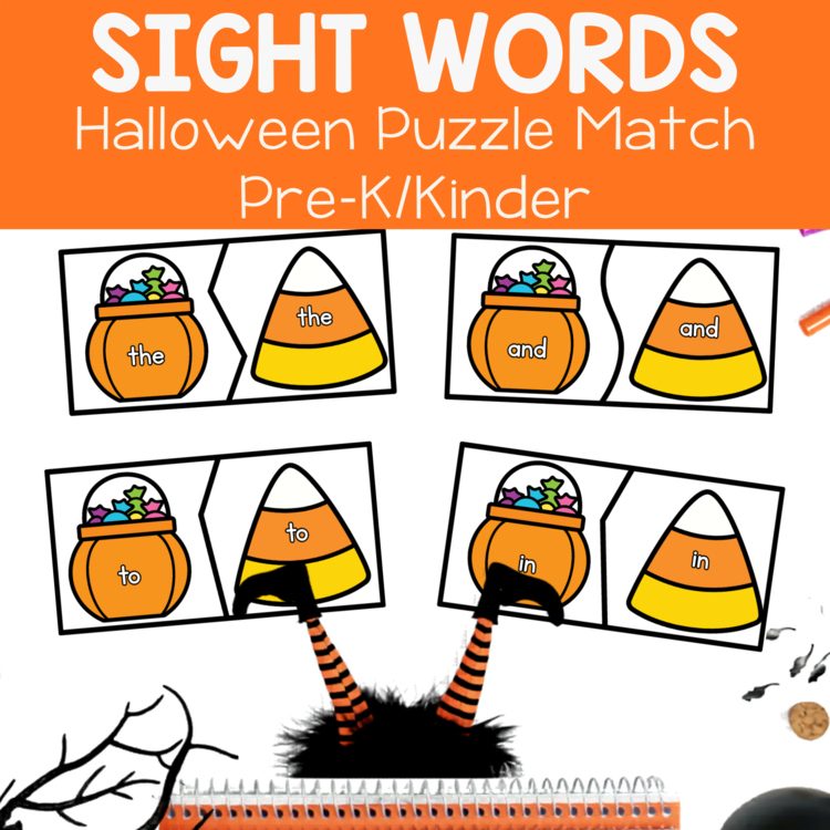 Halloween Sight Word Puzzles Activities  Preschool & Kindergarten Centers