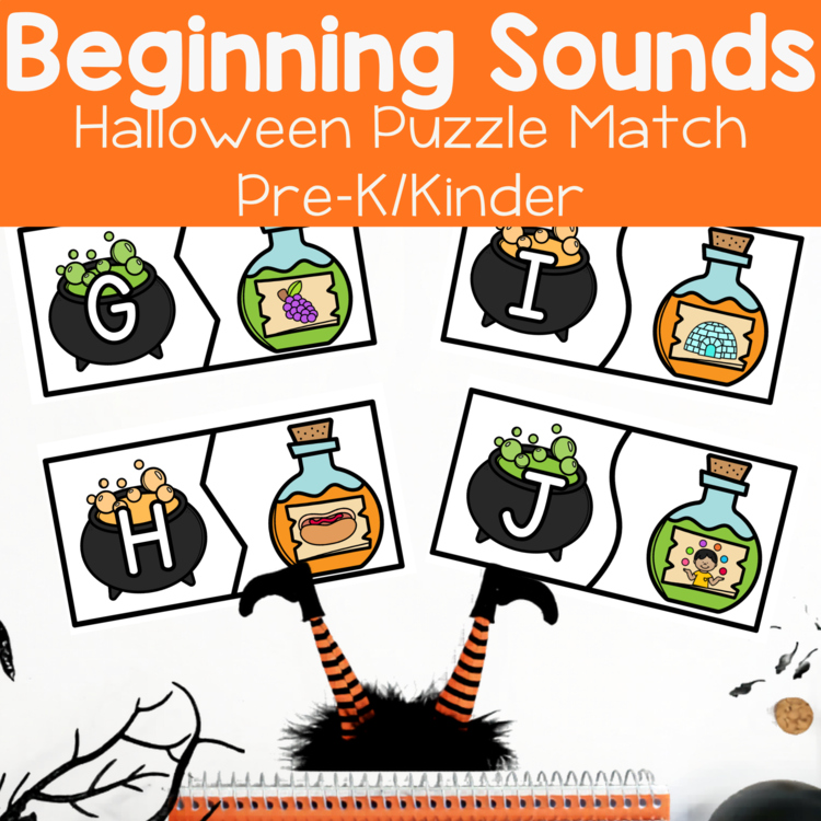Halloween Beginning Sounds Alphabet Match Preschool Kindergarten Center
