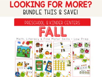 Fall Counting to Ten Clip Cards Preschool Math Centers Kindergarten Task Cards, image 4