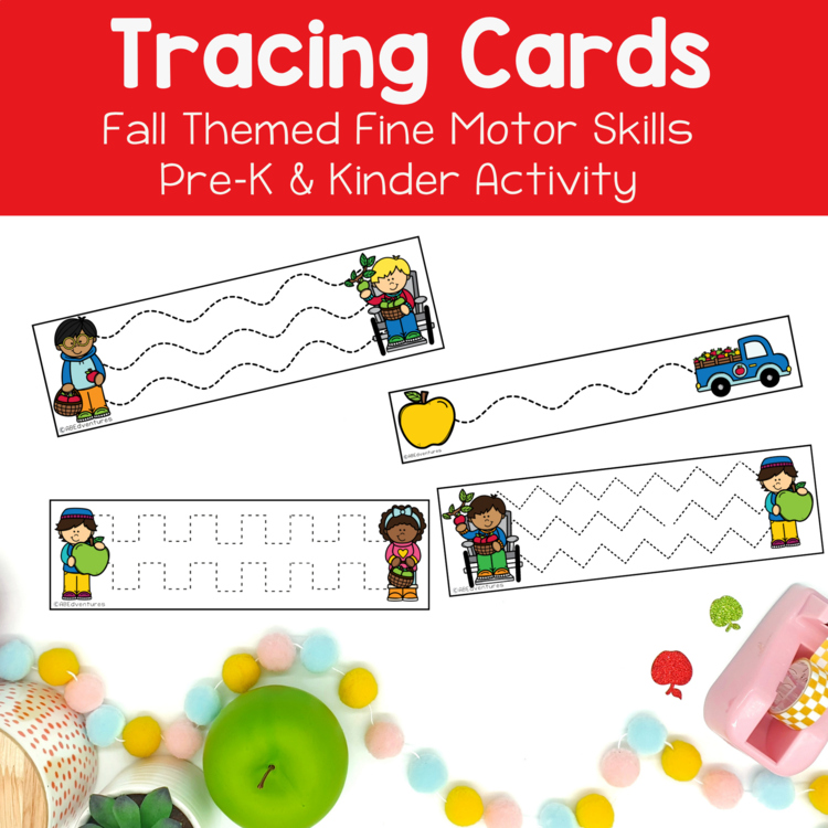 Fall Tracing Task Cards Fine Motor Prewriting Preschool Kindergarten Center