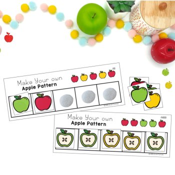 Fall Apples Pattern Recognition Task Cards Preschool Kindergarten Center, image 3