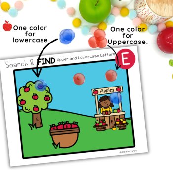 Fall Apples Letter ID Search Game Recognition Preschool Kindergarten Center, image 3