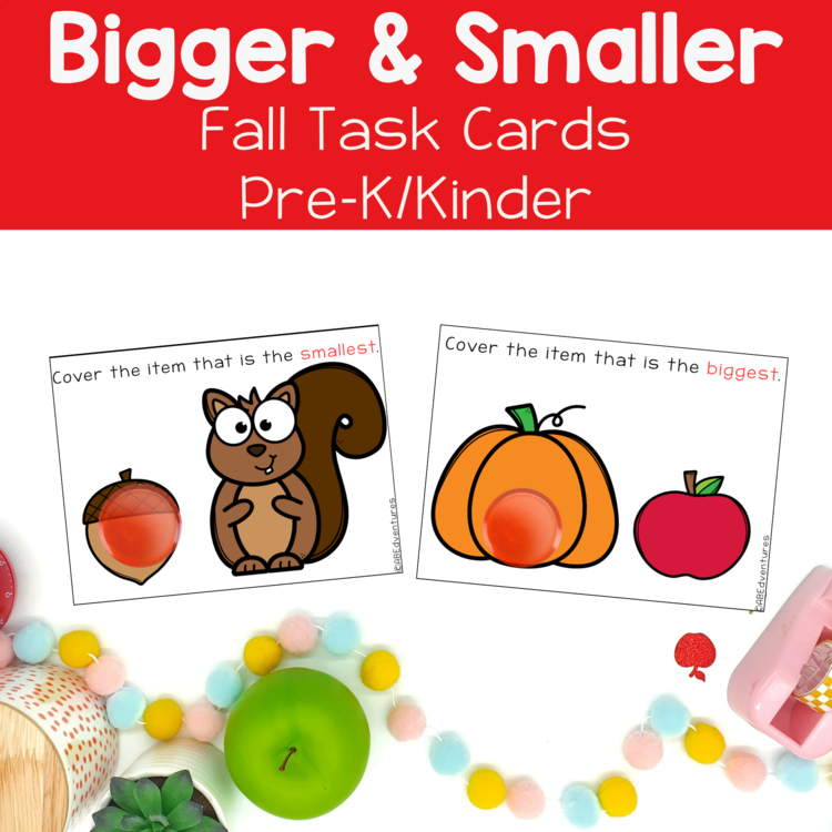 Fall Activity Bigger Smaller Ordering Objects Preschool Kindergarten Center